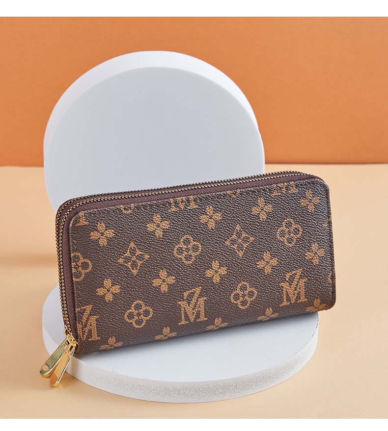 2026 New Design Light Luxury Print Long Wallet Women Fashion Classic Large Capacity Double Zipper Letter Pattern Handbag Free Shipping