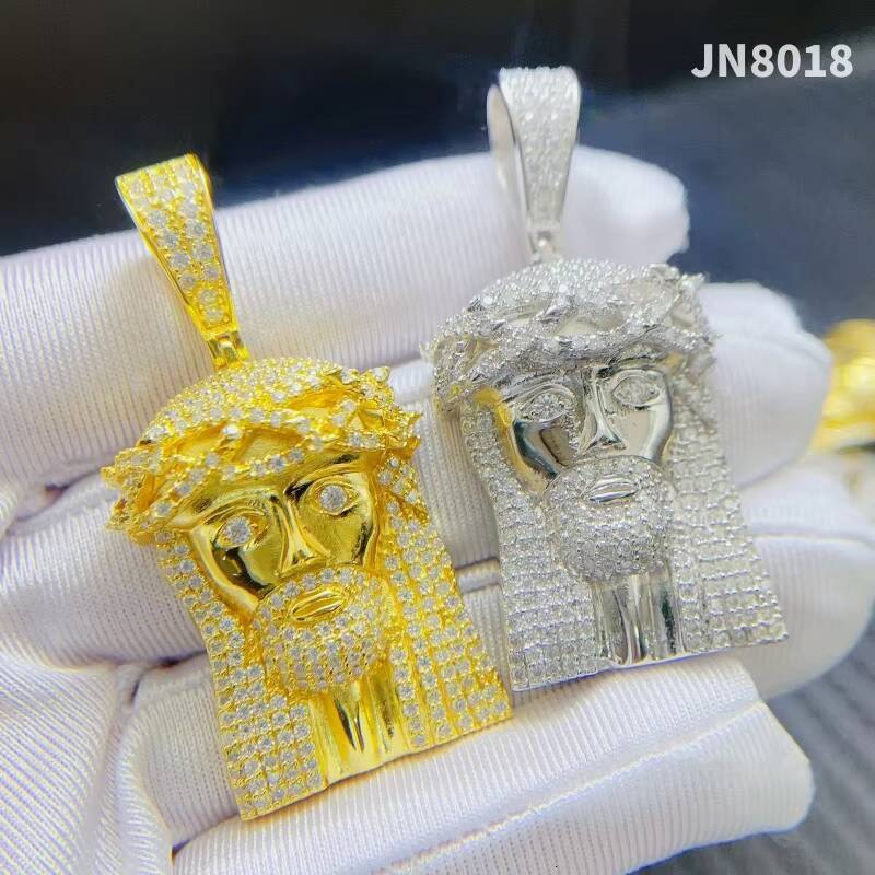 Fine Jewelry 925 Sterling Silver Jesus Pendant Custom Moissanite Pendants Iced Out Diamond Hip Hop Jewelry