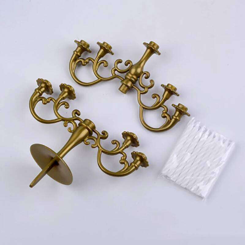 1Pcs 1:12 Dollhouse Mini Table Candle Candlestick Christmas Birthday Party Scene Home Ornament Y260131