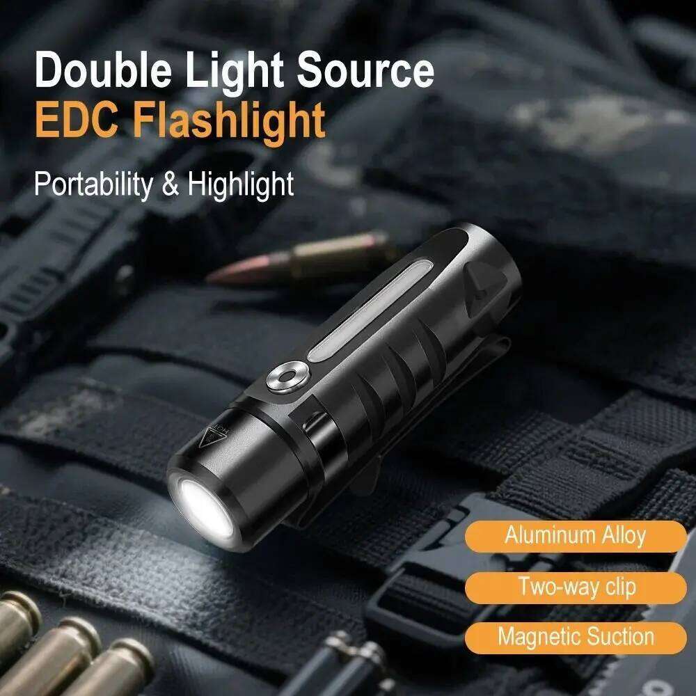 Multi-Light Source Mini Keychain Super Bright Tail Magnet Strong Light Flashlight Waterproof Aluminum Alloy H260131