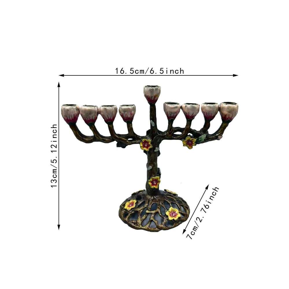 9 Branch Menorah Candelabrum Stand Religious Home Candelabra Tabletop Birthday Candlestick Hanukkah Candle Holder Y260131
