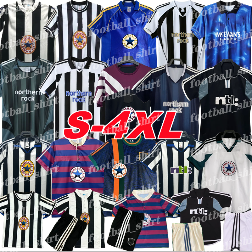 1997 99 Retro NewcastleS men kids soccer jerseys 94 95 96 97 98 99 00 01 04 05 06 SHEARER Vintage ASPRILLA SHEARER PINAS BARNES OWEN Classic Football Shirt COLE