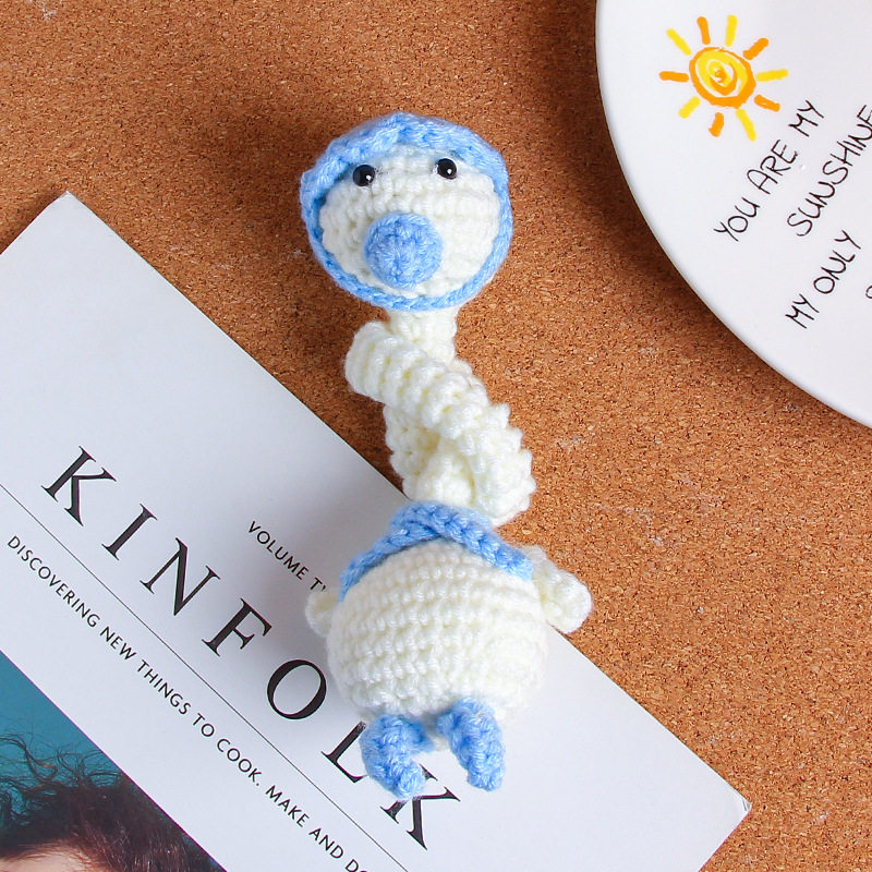 2026 New free shipping handmade DIY crochet weave yarn doll cartoon pendant key chain ugly cute doll bag charm