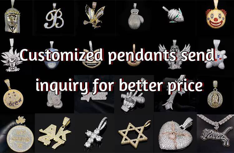 925 Silver Customize Pendant Iced Out Hip Hop Fine Jewelry VVSD Moissanite Pass Diamond Tester Name Letter Pendants for Him