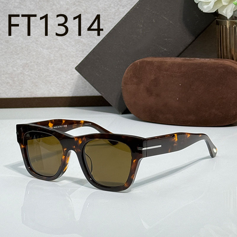 New mens designer Sunglasses luxury designer womens sunglasses acetate tortoiseshell frame leg logo design outdoor leisure college style UV protection FT1314