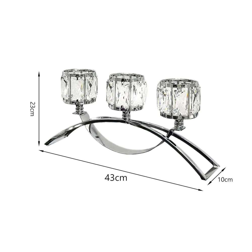 Tea Light Candle Holder Candelabrum 3 Arms Glass Bowl Tealight Candelabra for Wedding Anniversary Party Cafe Decor Y260131