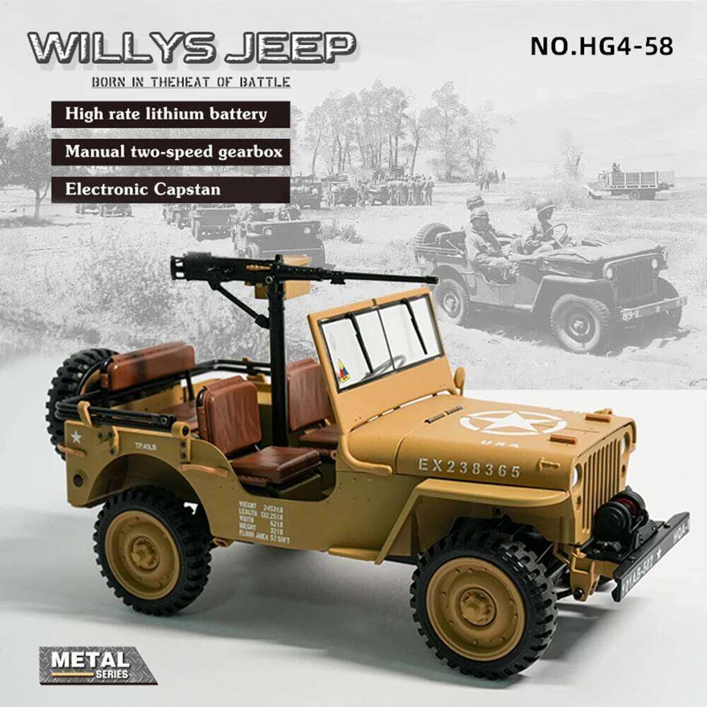1/14 HG4-58 4WD Climbing Remote Control Model Electric Car Simulation Military Truck Adult Children's Toy Y260131