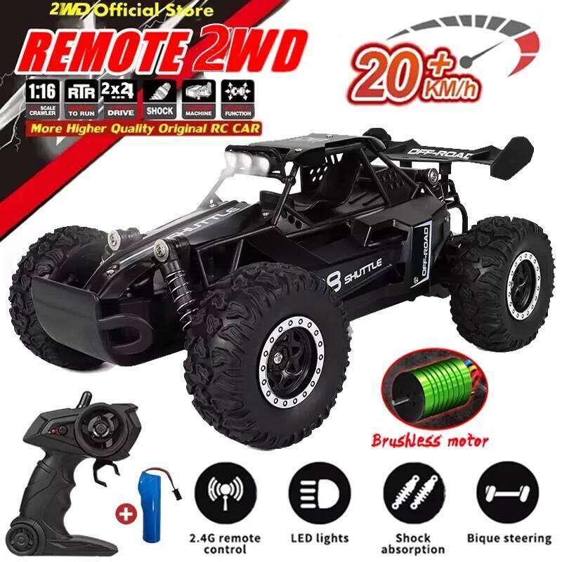 RC Car 2.4Gh Model With LED Lights 2WD High Speed Off-road Remote Control Climbing Vehicle Outdoor Cars Drift Kid Toys Boys Gift Y260131