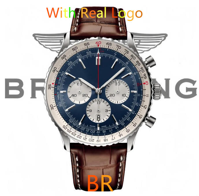 AAA Breitingities Watch Navi time Designer Elegant Mens Timepiece Watch Man Battery Chronograph Leather Rubber Steel Bands Movement Automatic Quartz Watch