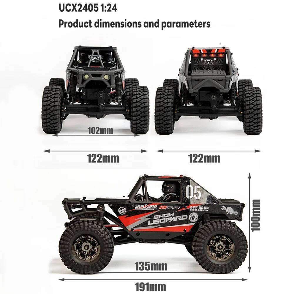 1/24 UDIRC UCX2405 Brushless/Brushed Motor 4WD Off-road Mini Rock Crawler Climbing Vehicle RTR RC Car Toys Y260131