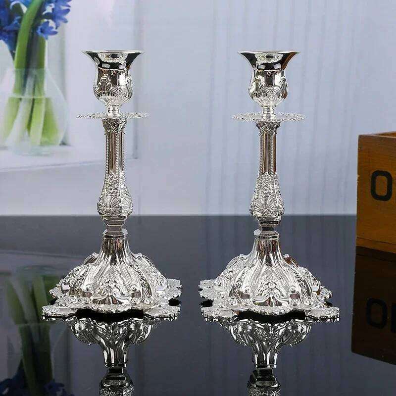 PEANDIM Gold Silver Metal Holders Christmas Party Candlestick Wedding Candle Stand Romantic Home Table Candelabra Decor Y260131