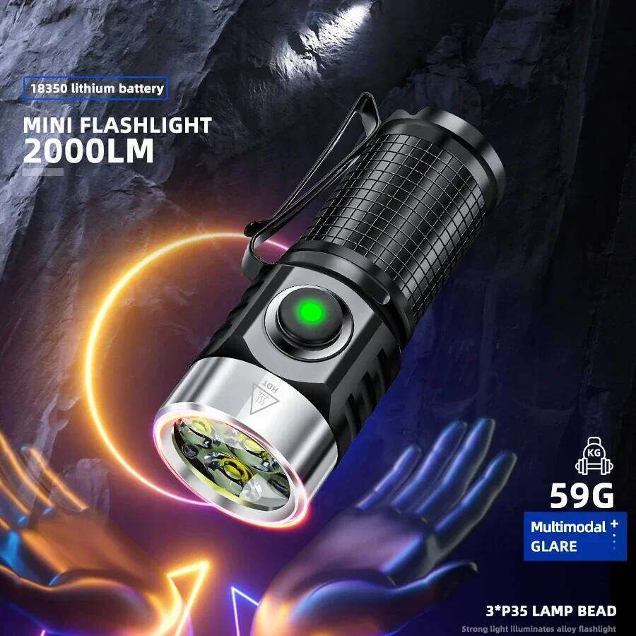 Keychain Flashlight 1000Lm Portable Mini Torch Pocket Lantern Flood Work Light with Magnet IP68 LED Flashligh H260131