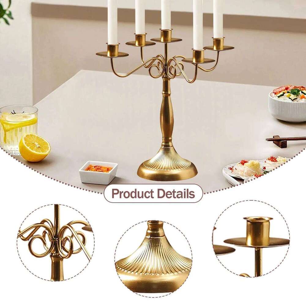 Multi Arm Candelabra Party Candlestick Candelabrum Tapered Candle Holder for New Year Hotel Halloween Kitchen Anniversary Y260131