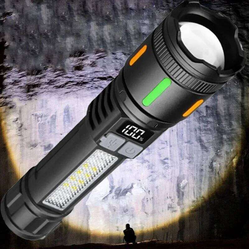 Long Range Flashlights Rechargeable Torch With Multifunctional Zoomable Waterproof For Emergencies Outdoors Camping Home H260131