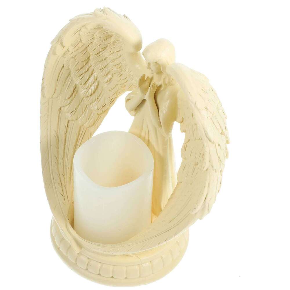 1pc Electronic Candlestick Shape Premium Resin Table Decoration Wedding Party Home Office Mall Decor Angel With Y260131