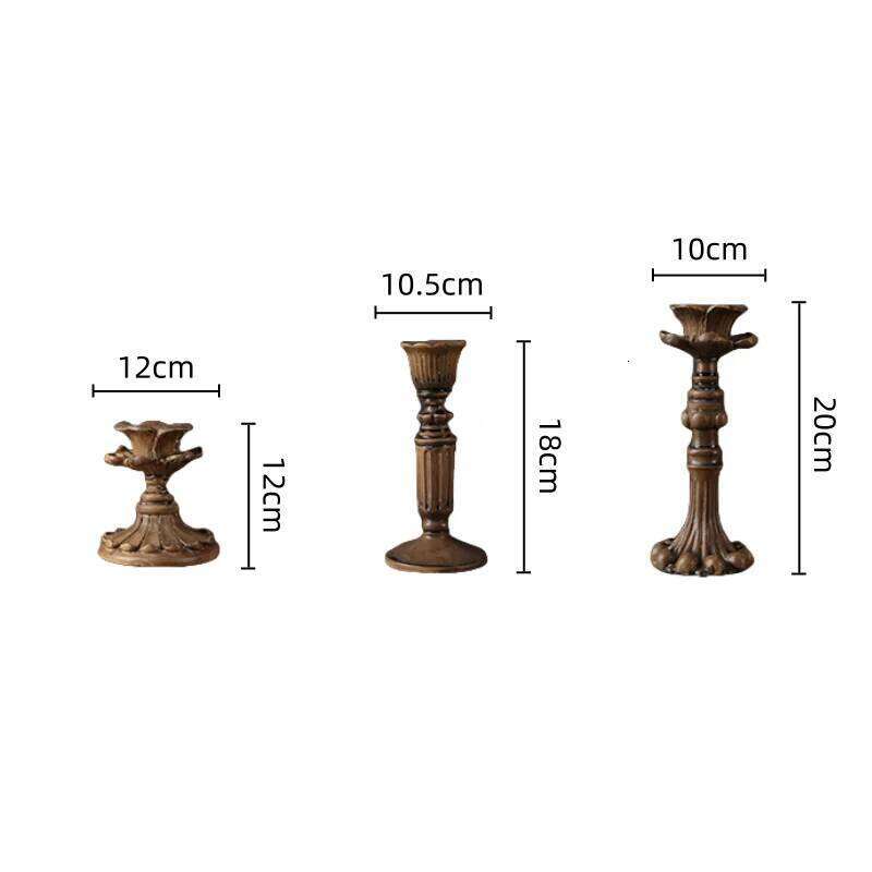 Resin Handicraft Vintage Candle Holder Carve Designs Candelabrum Table Ornament Wedding Centerpieces Home Decoration Y260131