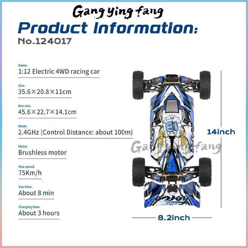 1/12 124017 Wltoys -V8 2.4G Racing RC Cars 4WD Brushless Motor 75Km/H High Speed Remote Control Off-road Drift Toys For Aduit Y260131