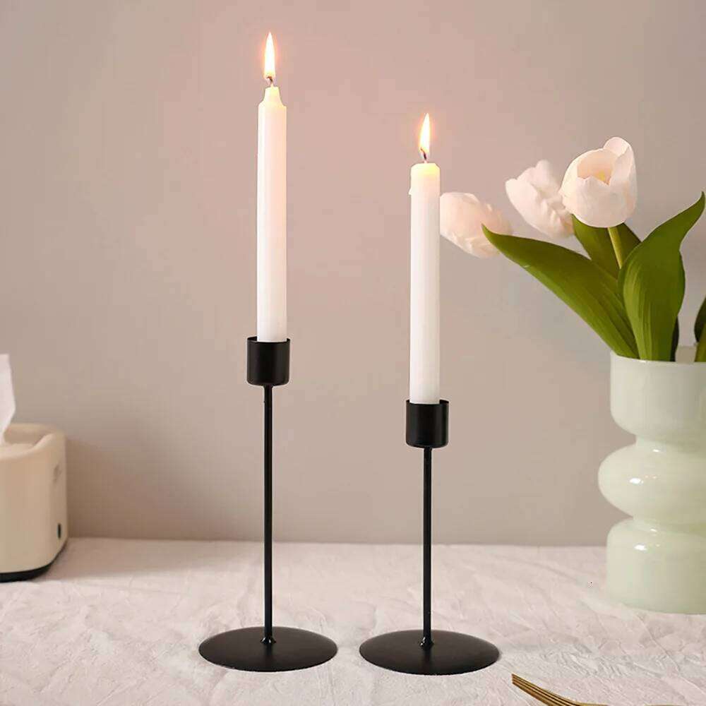 Nordic Light Luxury Candlestick Ornament Retro Candlelight Dinner Props Simple Home Romantic Meal Table Decorations Y260131