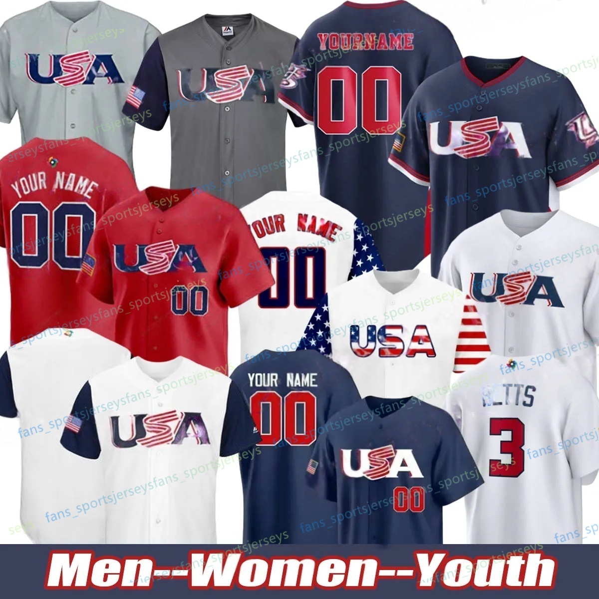 Team USA Baseball Jersey 2026 World Baseball Classic Jersey 99 Judge Aaron Judge Jerseys Tarik Skubal Mason Miller Logan Webb David Bednar Harper Mookie Zack Wheeler