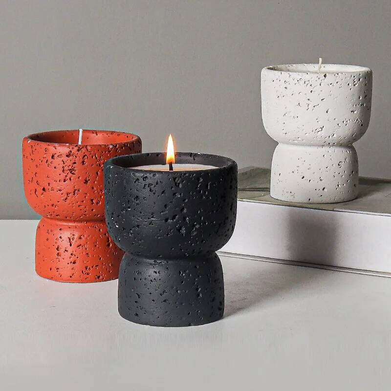 European style simple cement household scented candle empty cup diy high appearance level crafts indoor candlestick decoration Y260131