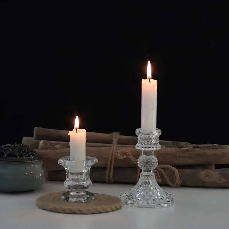 Novelty Glass Holder Nordic Decor Candlestick Romantic Candle Stand Desk Accessories Wedding Centerpieces Ornament Gifts Y260131