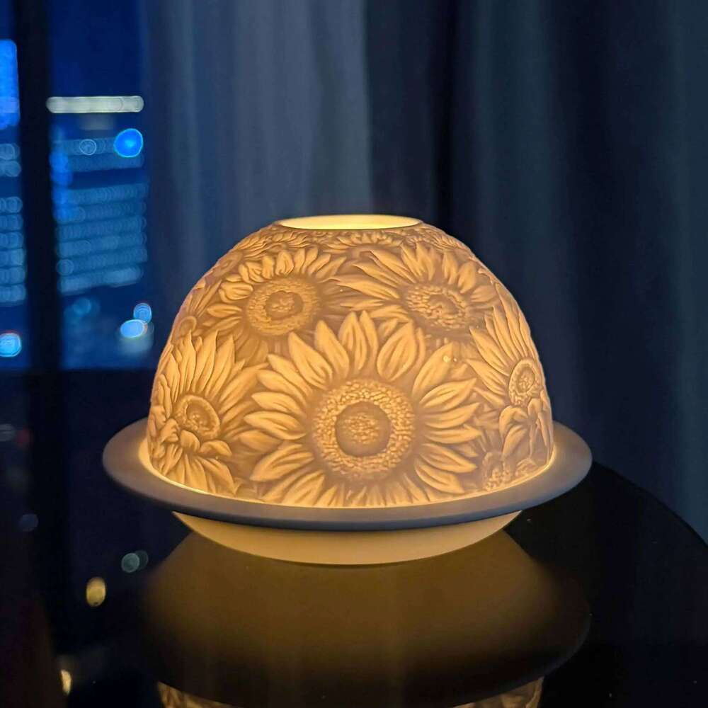 New Beautiful 3D Flowers Porcelain Candle Holder Room Table Decoration & Accessories Home Christmas Wedding Gifts Y260131