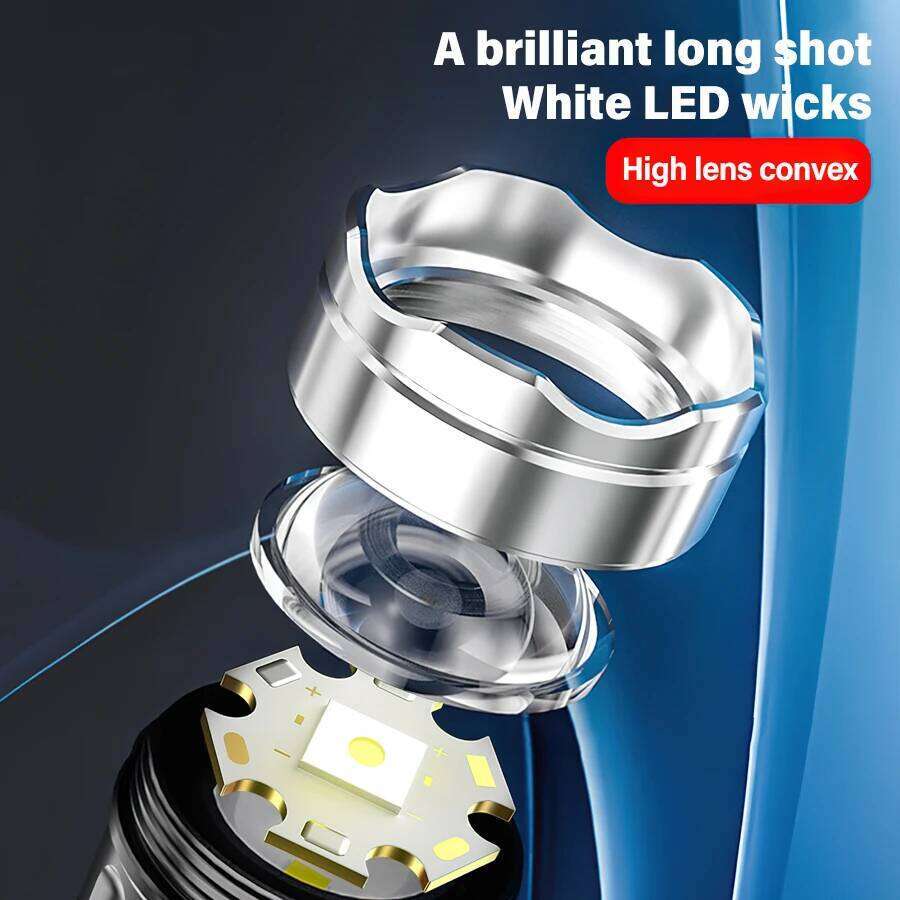 Super Bright Flashlight Digital Display Built-in Battery Rechargeable LED High Power Outdoor Torch Lamp for Camping Lantern H260131