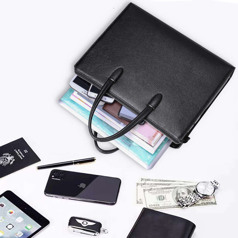 Luxury Shoulder Bags Totes Hobo New Genuine Leather Fingerprint Lock Handbag Large Capacity Computer Bag Business Practical Men S Briefcase SENYY