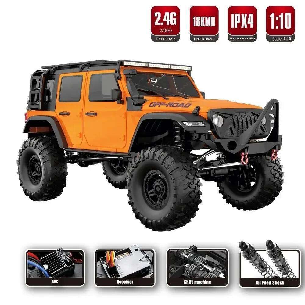 RC Car 1/10 HB RTR Remote Control Vehicle 2.4G Full Proportional Rock Crawler LED Light 4WD Off-Road Climbing Truck Toys Gifts Y260131