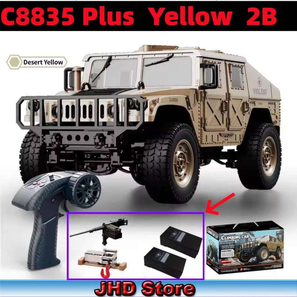 JHD For JJRC C8835 RC Car Simulation 4x4 All-terrain 2.4G Off-road Climbing Electric Truck with LED Light With Spare Battery Y260131