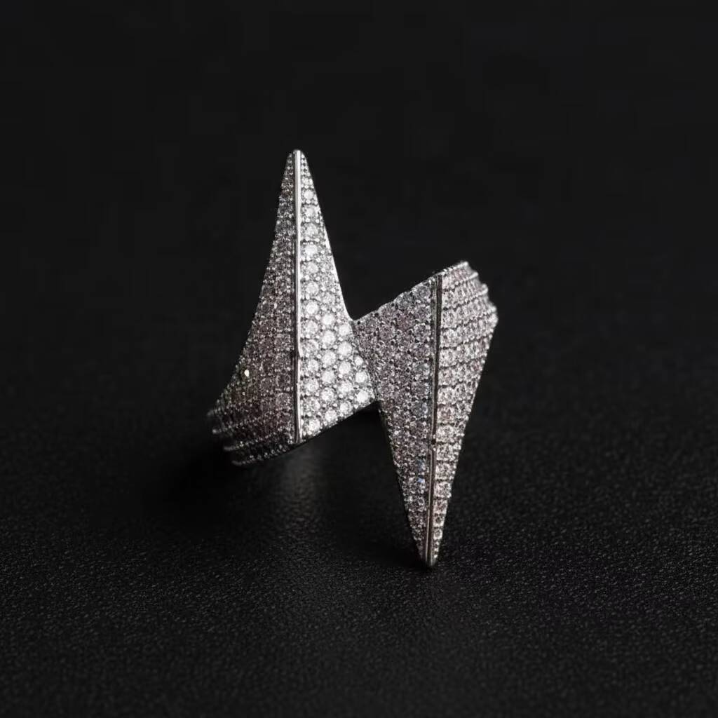 25CT VS VVS DEF Color Lab Grown Diamond 9K-22K Solid Gold Custom IGI Certified Iced Out Lightning Ring Fine Hip Hop Jewelry