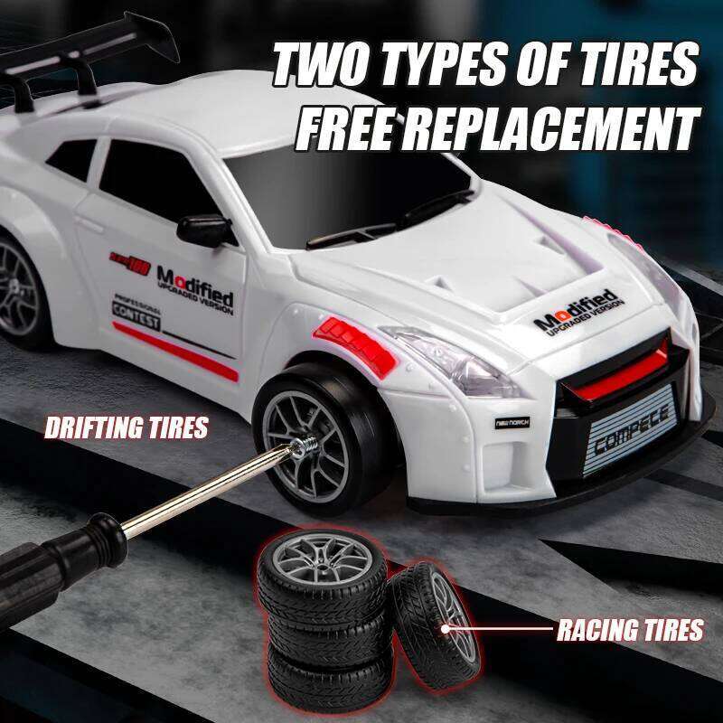 4WD Drift Car 20KM/H Remote Control High Speed RC Cars with LED Lights Extra Drifting Tires Vehicle Toy for Adults Boys Kids Y260131