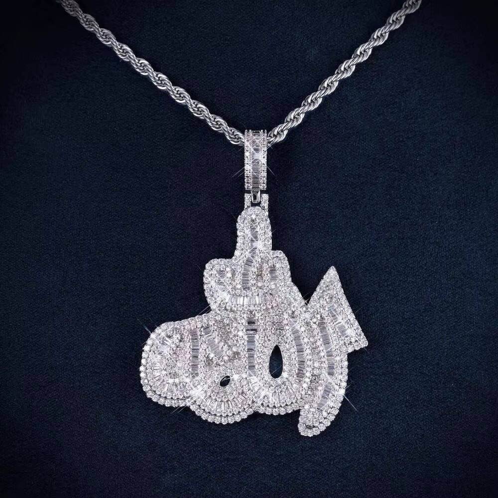 Gallerley Custom Jewelry D VVS Iced Out Hip-hop Style Claw Setting D VVS Moissanite Allah Pendant