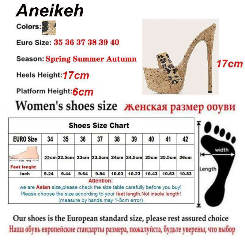 Aneikeh Sexy Leopard Platform Sandals High Heels 2025 Summer Slippers Mules Ladies Fashion Peep Toe Slip On Club Shoes Sliders