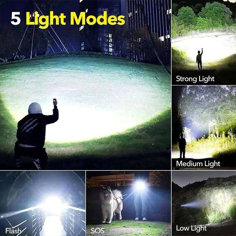 Super Bright Tactical Flashlight Zoomable Rechargeable Waterproof Camping Hiking Hunting Fishing Emergency Telescopic Zoom Torch H260131