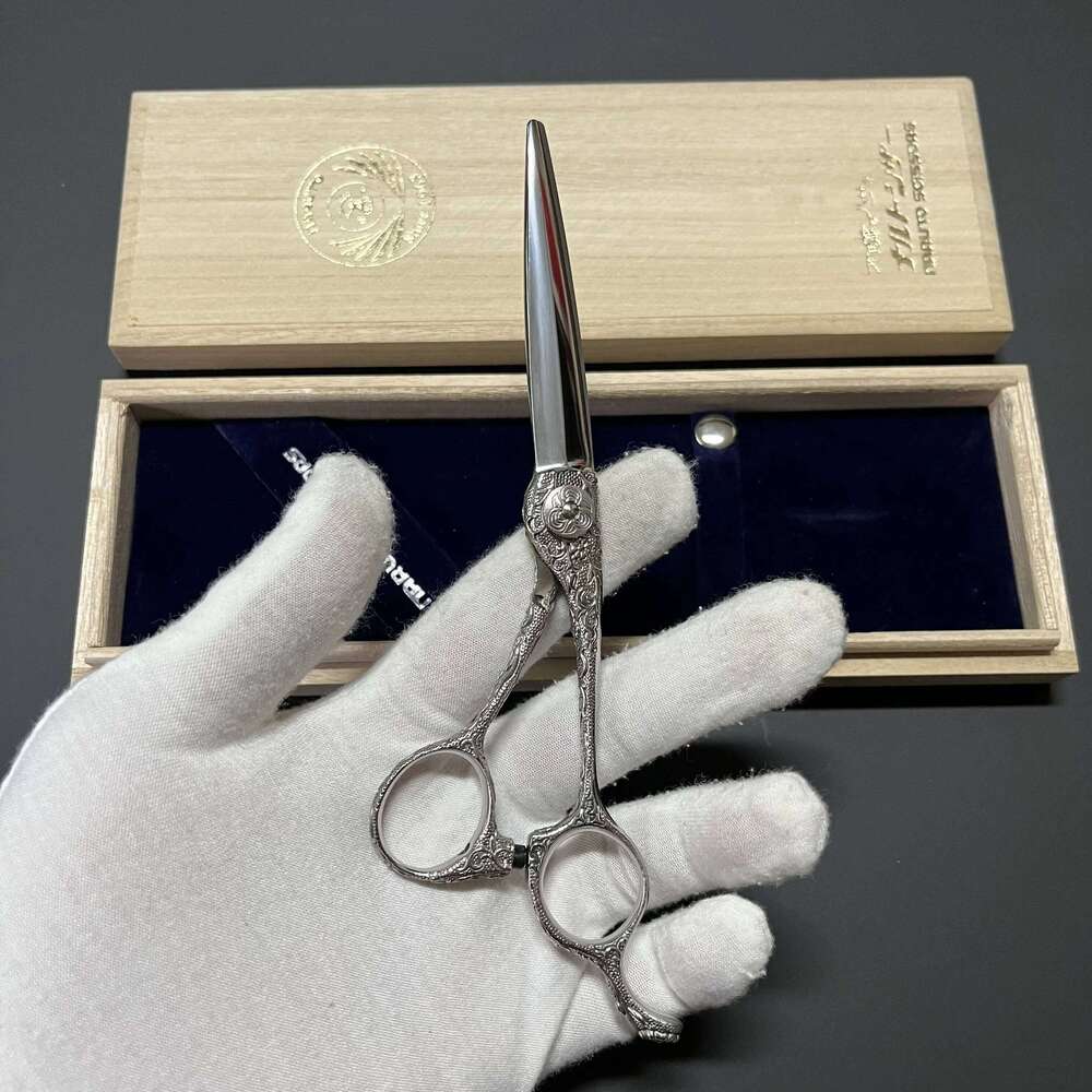 Professional Haircut 6.3Great Samurai Tang Grass Pattern Hairstylist Special Comprehensive Flat Scissors C260131
