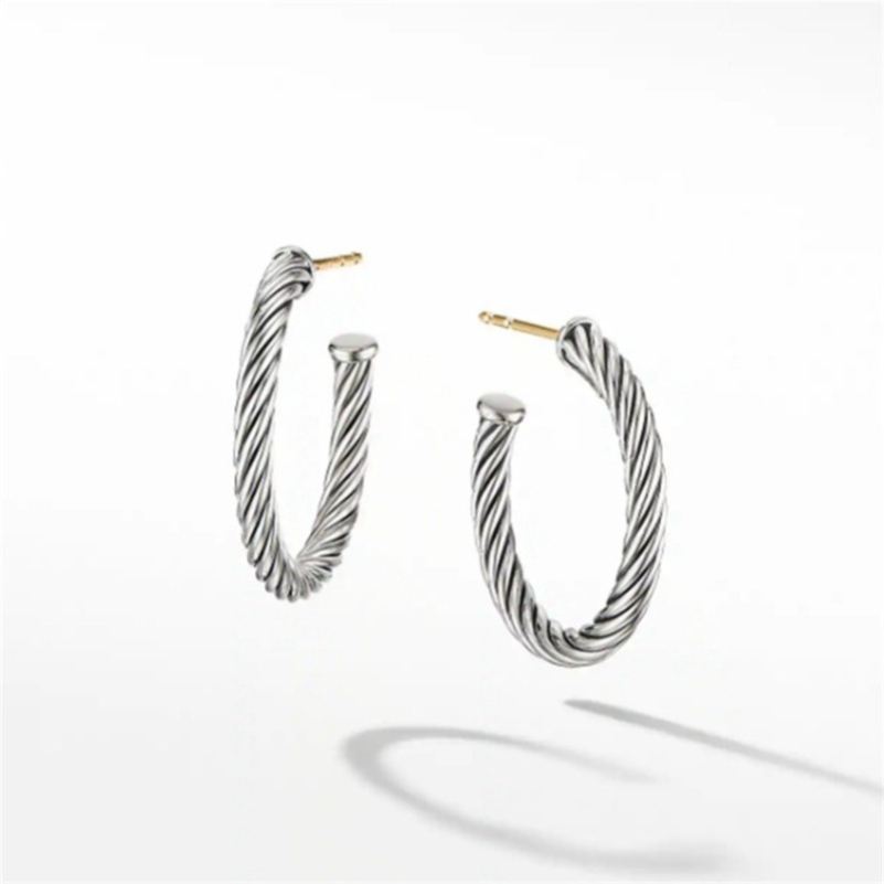 Womens Designer Earrings Silver Vintage Hoop Earrings Cable Popular Luxury Twisted Earrings Jewelry Designer For Womens
