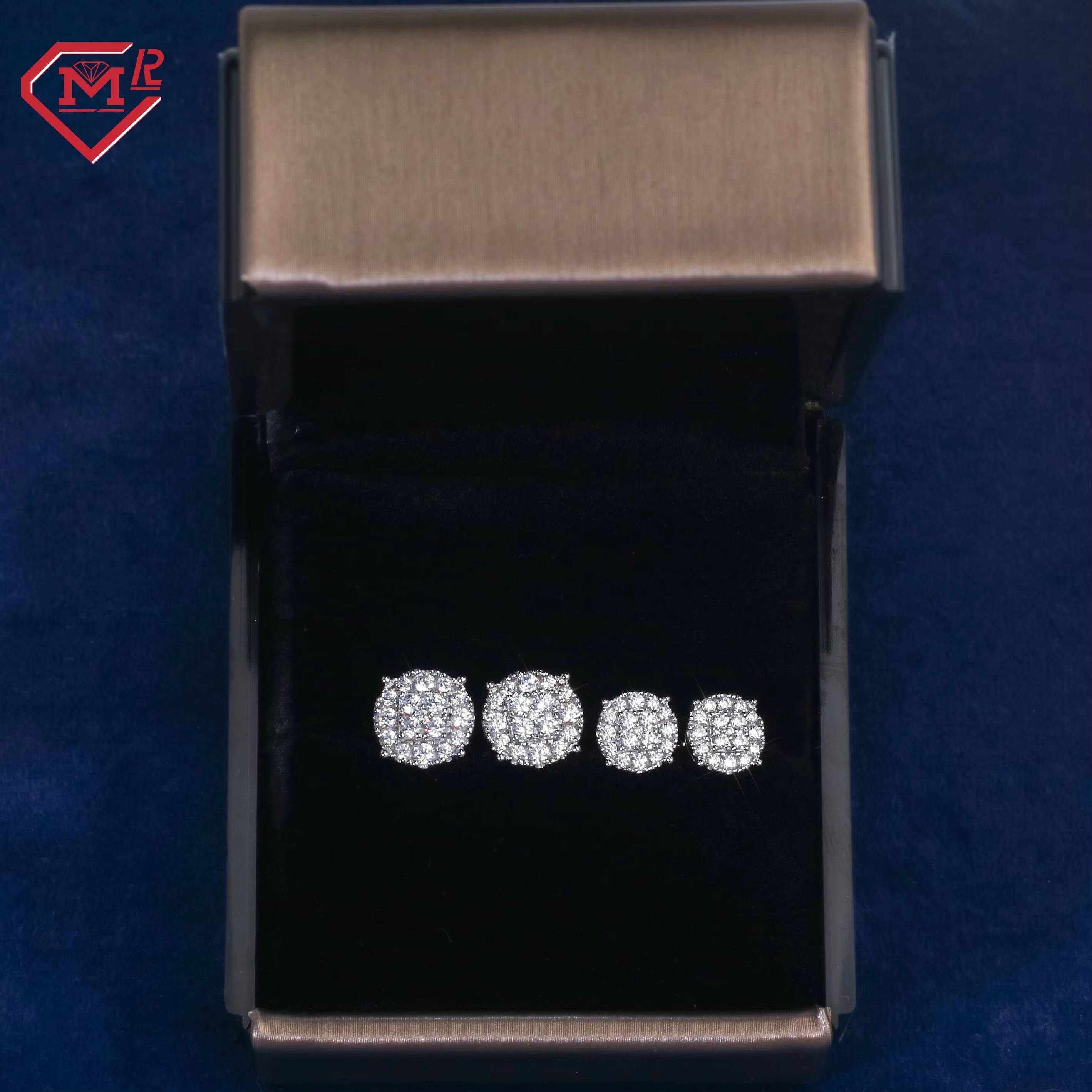 Igi Certificated Wedding Earrings Classic Cluster 925 Silver Vvs1 Lab Grown Diamond Earrings