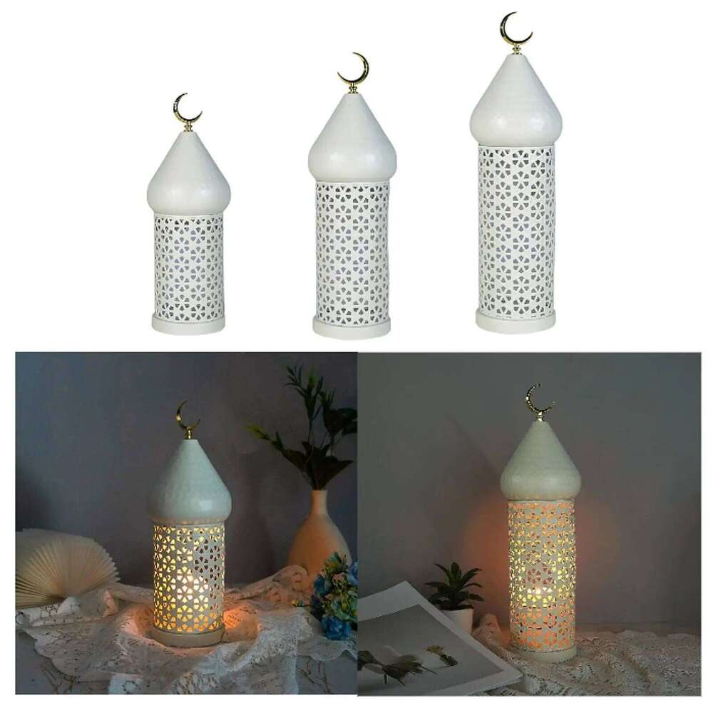 Decorative Candle Holder Ramadan Decoration Metal for Living Room Shelf Desk Y260131