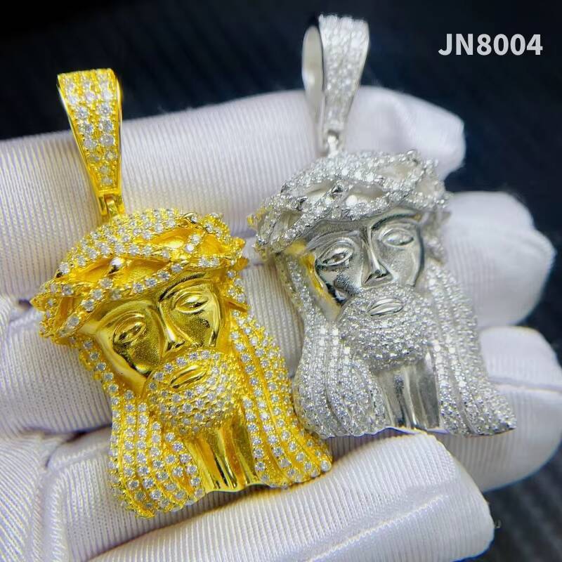 Fine Jewelry 925 Sterling Silver Jesus Pendant Custom Moissanite Pendants Iced Out Diamond Hip Hop Jewelry