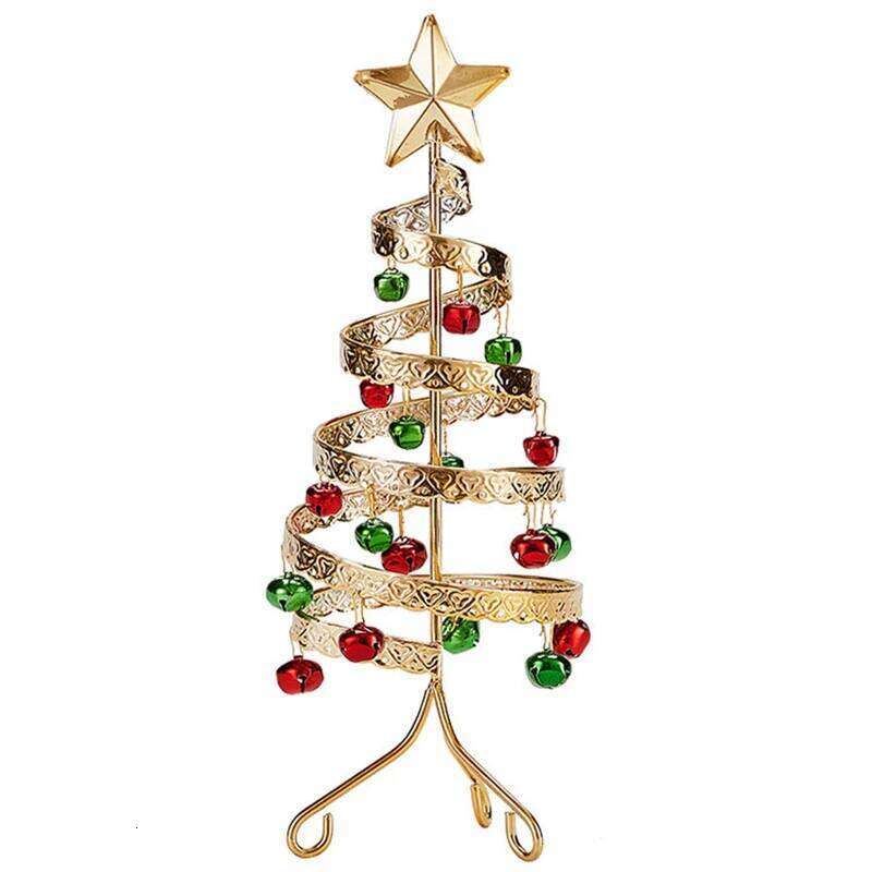 Iron Lace Tree Mini With Bell Star Desktop Ornament New Year Christmas Eve Gift Celebrate Party Xmas 2026 Y260131