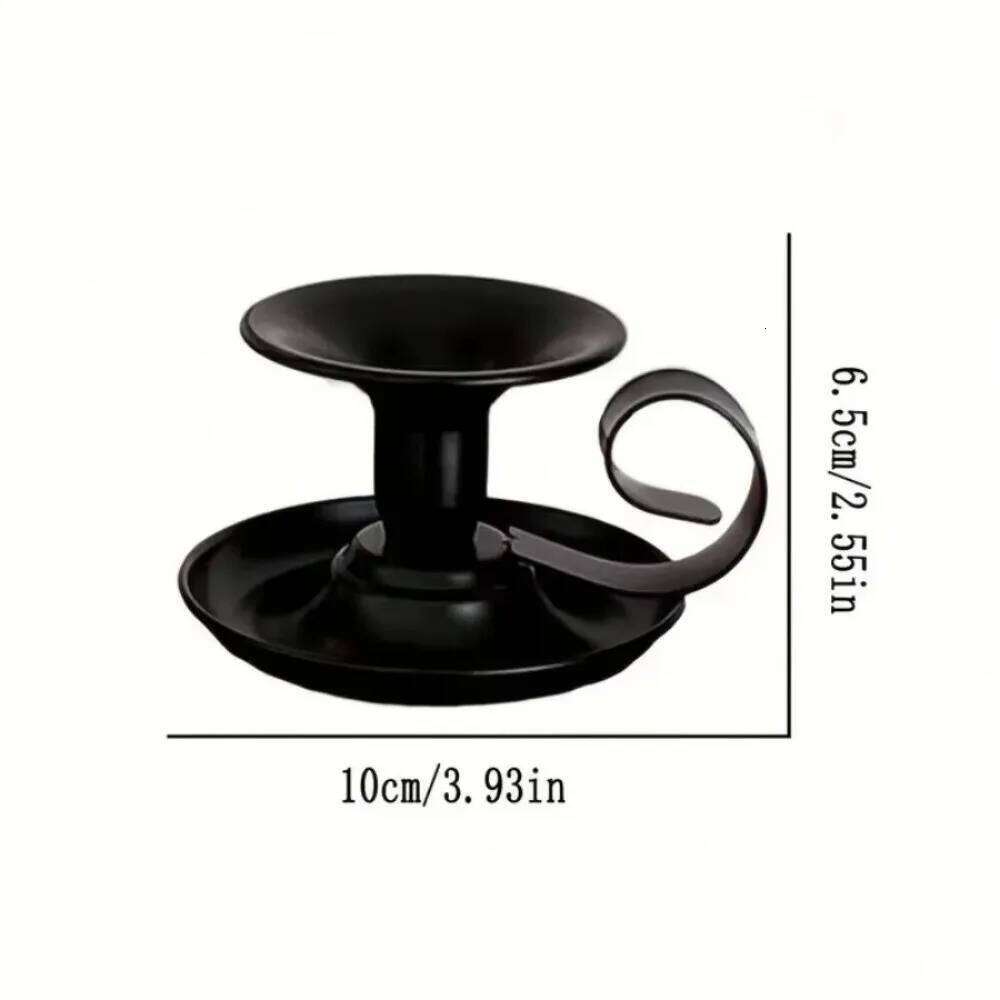 Retro European-Style Tea Cup Simple Base Candlestick Holder Single-Head Metal Iron Candle Stand Christmas Y260131
