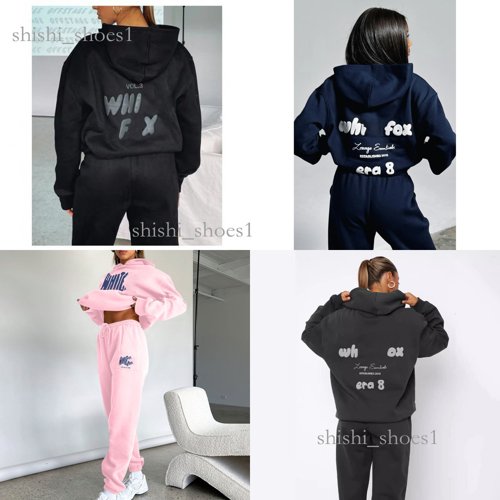 White Foxhoodie Set Spring Fleece Tracksuit With Graphic Print Loose Fit Hooded Jumpers White Foxset Set Sweatsuit For Men And Women White Foxset Hoodie 698 4e1 f