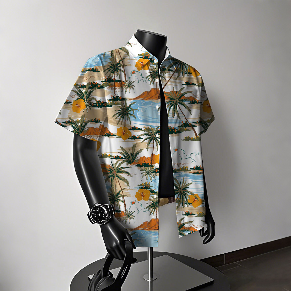 Hawaiian American Short Sleeve Floral Shirt Men's Summer Casual Beach Men's Shirt