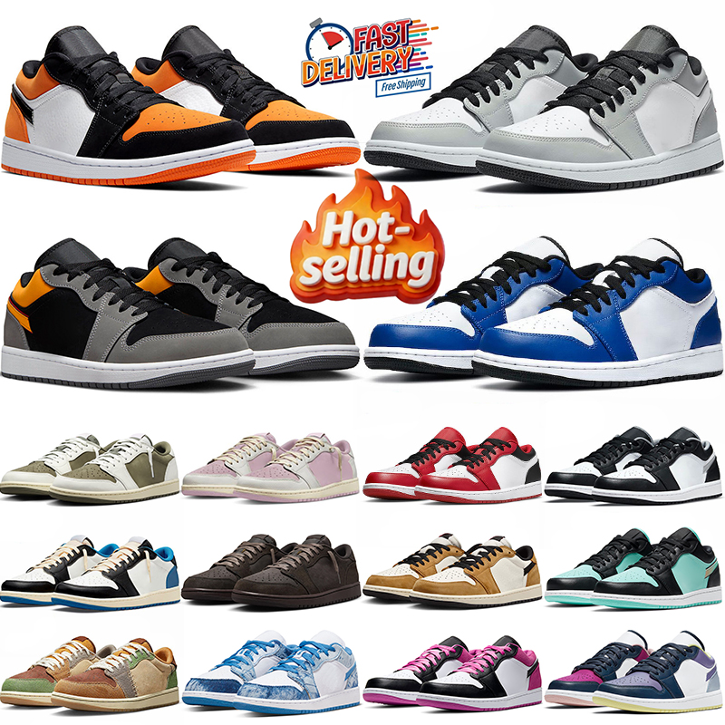 Designer 1s Low Basketball Shoes men women Wolf Grey Carbon Arctic Punch Black Toe Fragment Reverse Mocha Grey travisscot low 1 Trainers Men Sneakers