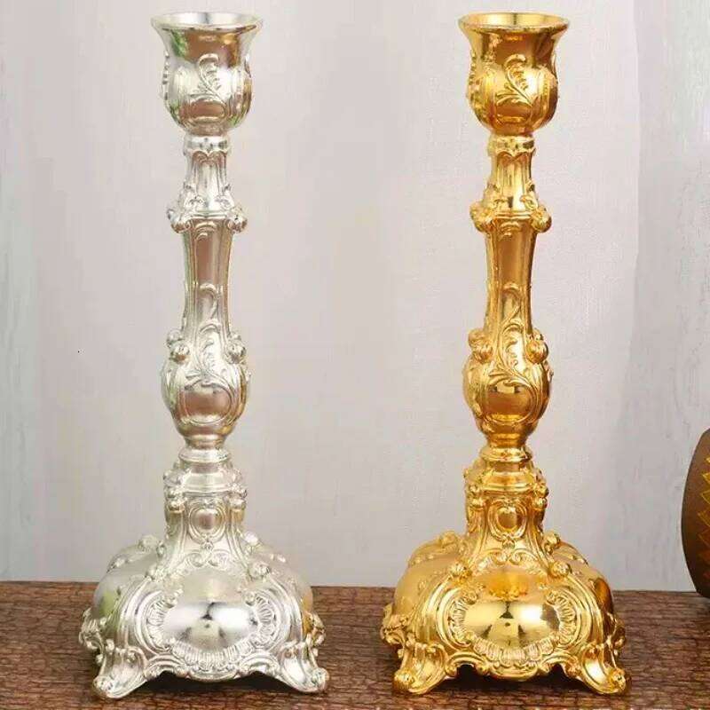 Candlestick, Decoration For Dinner Candlelight Lighting Ins Wind Shooting Background Furniture Decor Vintage Style Y260131