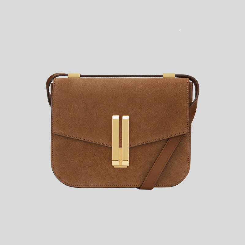 Cross Border Tofu British Niche Design Small Square Vintage Suede Single Shoulder Crossbody Bag JINXIANGGUO