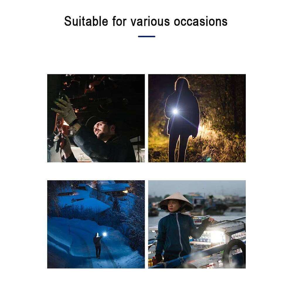 COB Light Rechargeable Portable LED Flashlight Built-in Battery Zoom Flash light 3 Mode Waterproof Emergency Torch H260131