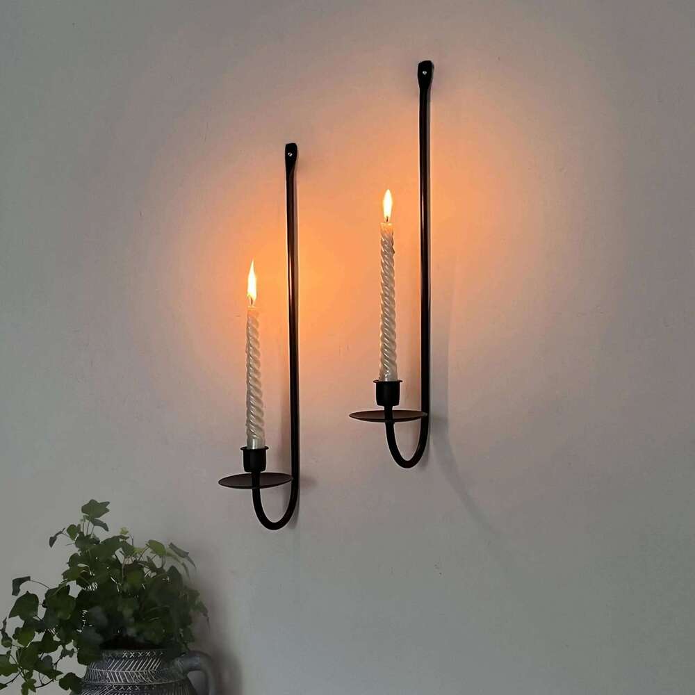 Metal Candle 2-piece mounted holder Modern candle wall lamp hanging living room farmhouse fireplace Y260131