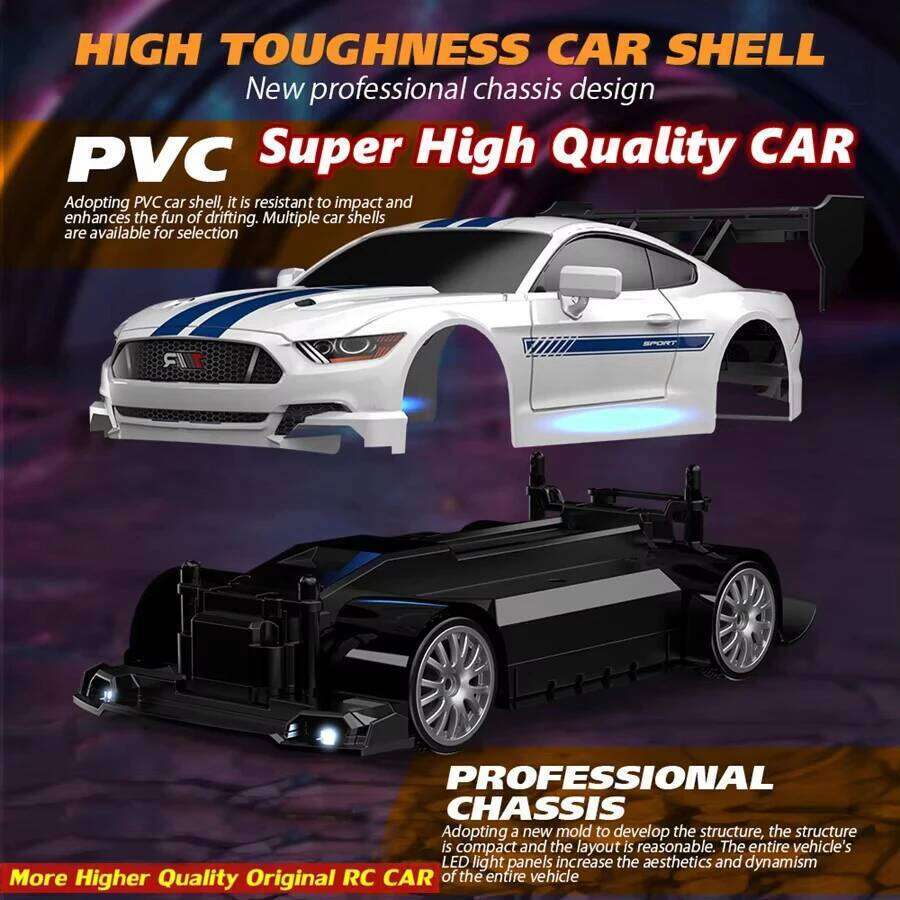 High Speed RC Drift Cars Mustang Vehicle 4WD Full Scale Remote Control Racing With Led Gift Competition Race Car Boys Toy Y260131